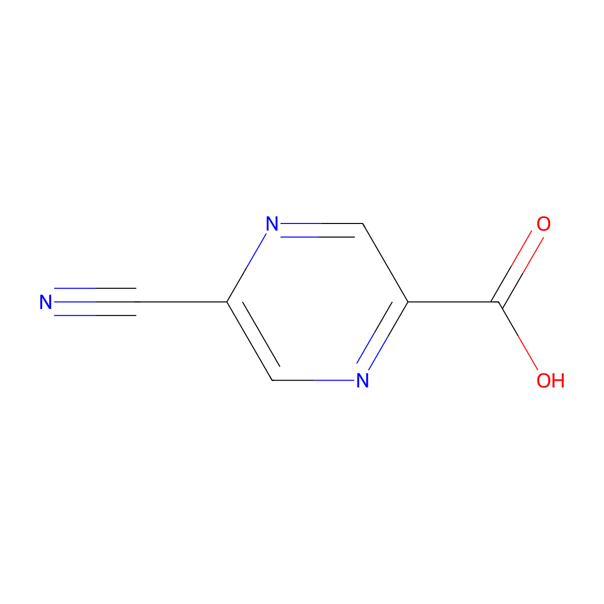 5-Cyanopyrazine-2-carboxylic acid molecular structure, CAS 1211533-09-3