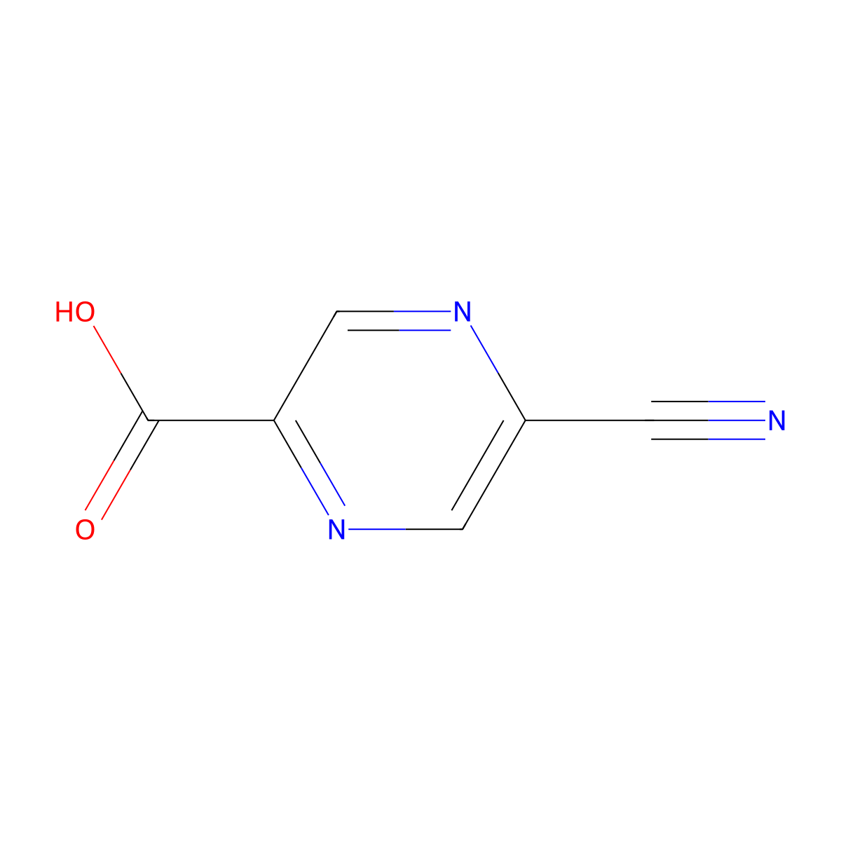 5-Cyanopyrazine-2-carboxylic acid molecular structure, CAS 1211533-09-3