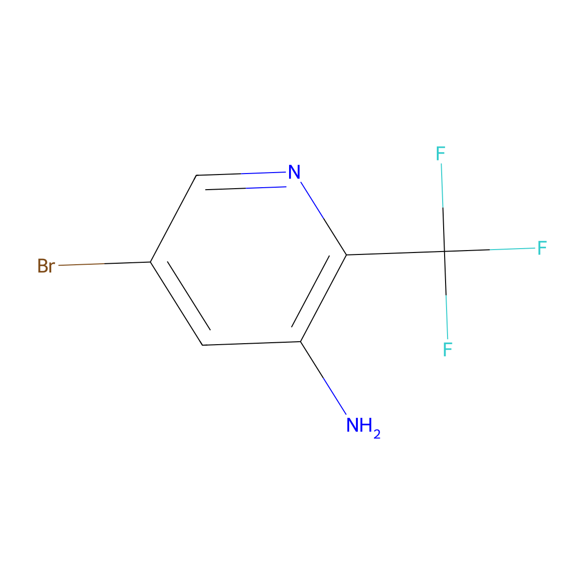 5-Bromo-2-(trifluoromethyl)pyridin-3-amine molecular structure, CAS 1211533-18-4