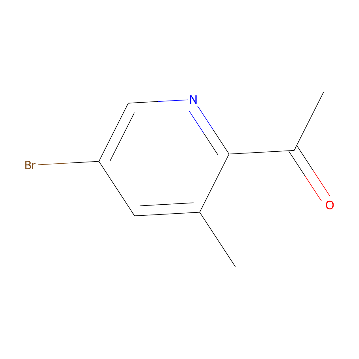 1-(5-Bromo-3-methyl-2-pyridinyl)ethanone molecular structure, CAS 1211533-25-3