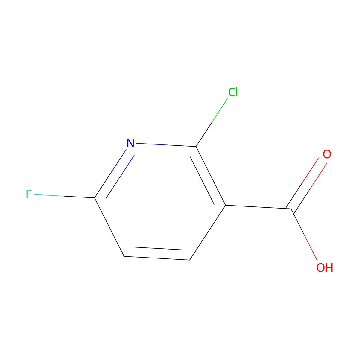 2-Chloro-6-fluoronicotinic acid molecular structure, CAS 1211533-26-4