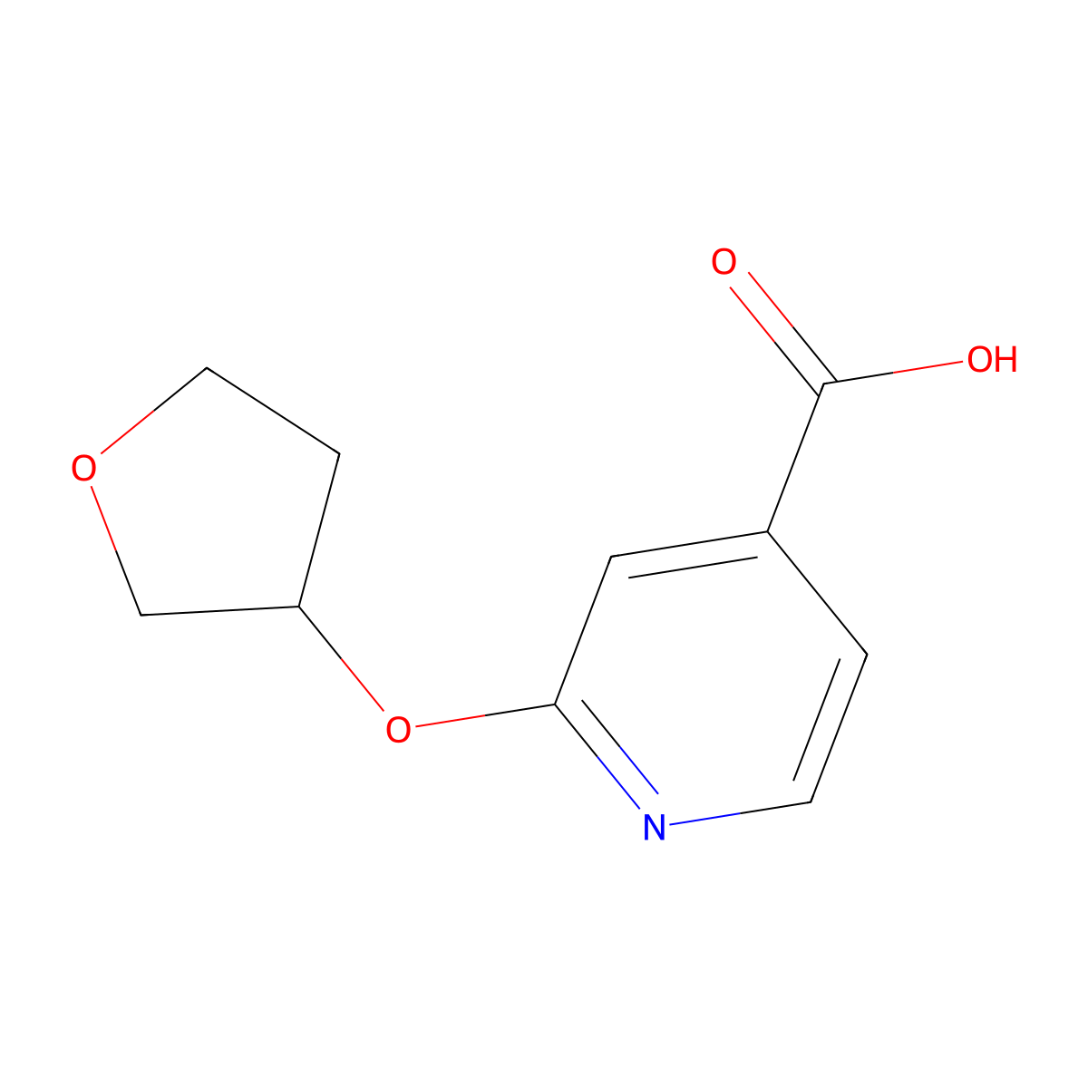 2-(Oxolan-3-yloxy)pyridine-4-carboxylic acid molecular structure, CAS 1211533-45-7
