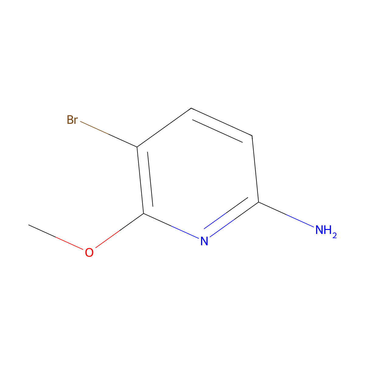 5-Bromo-6-methoxypyridin-2-amine molecular structure, CAS 1211533-83-3