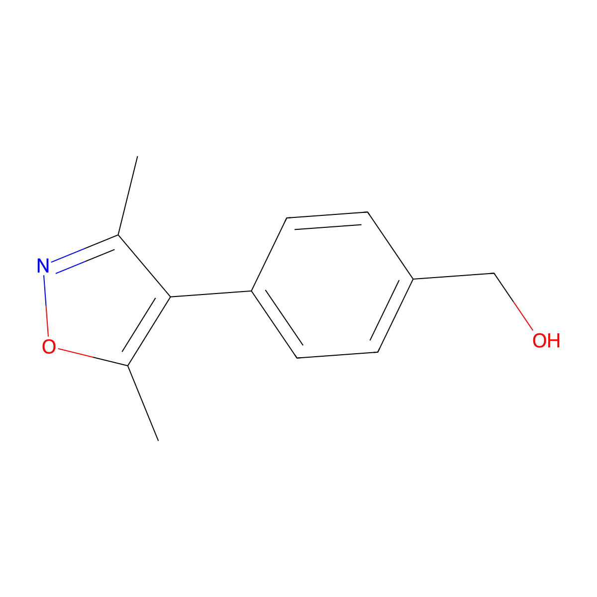 (4-(3,5-Dimethylisoxazol-4-yl)phenyl)methanol molecular structure, CAS 1211533-88-8