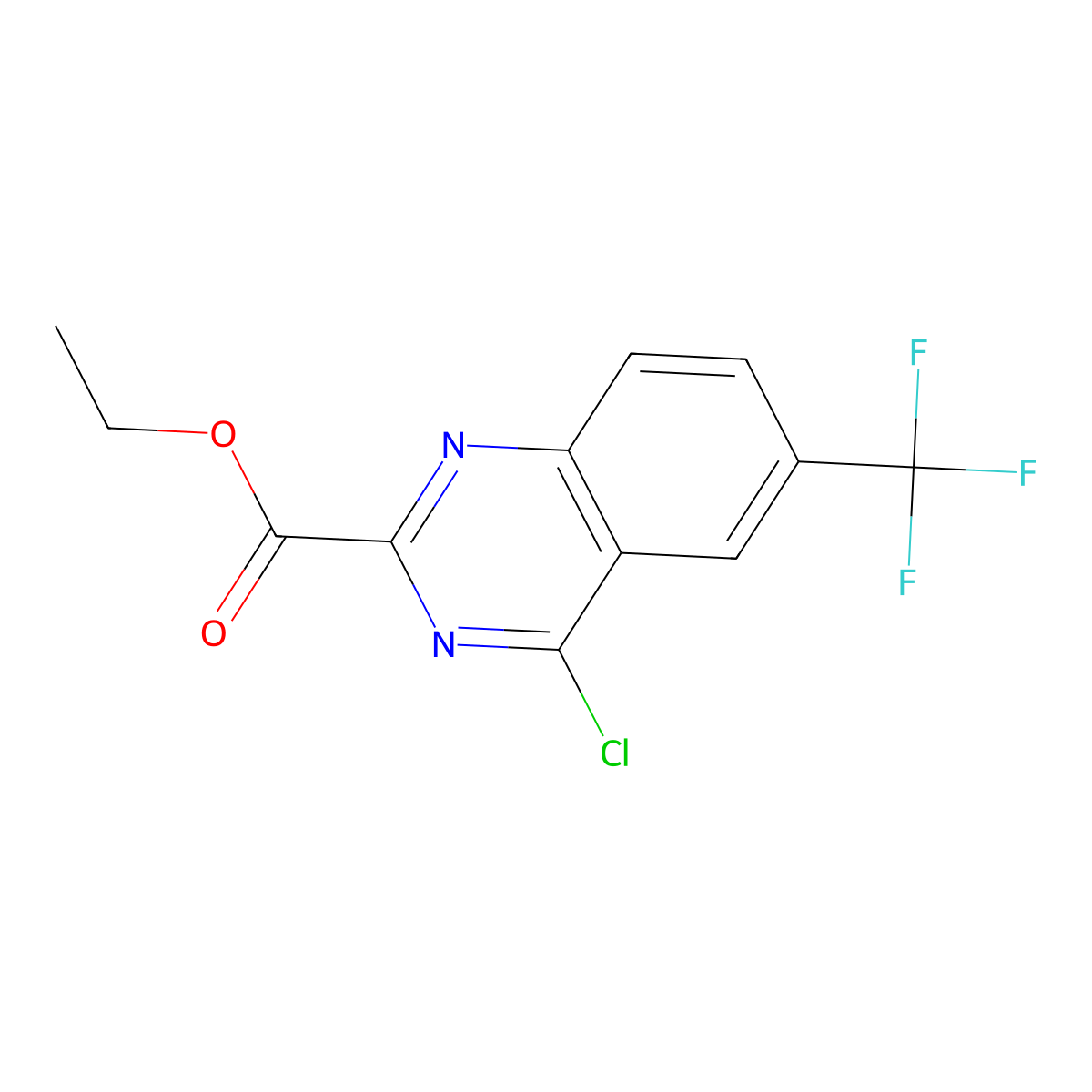 Ethyl 4-chloro-6-(trifluoromethyl)quinazoline-2-carboxylate molecular structure, CAS 1211533-94-6