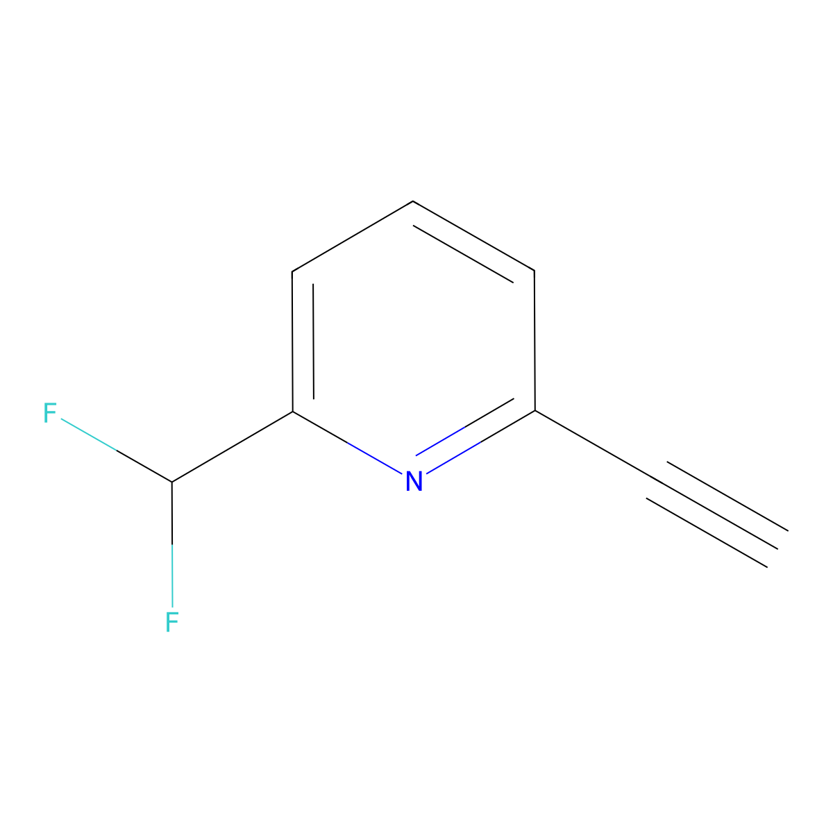 2-(Difluoromethyl)-6-ethynylpyridine molecular structure, CAS 1211534-05-2