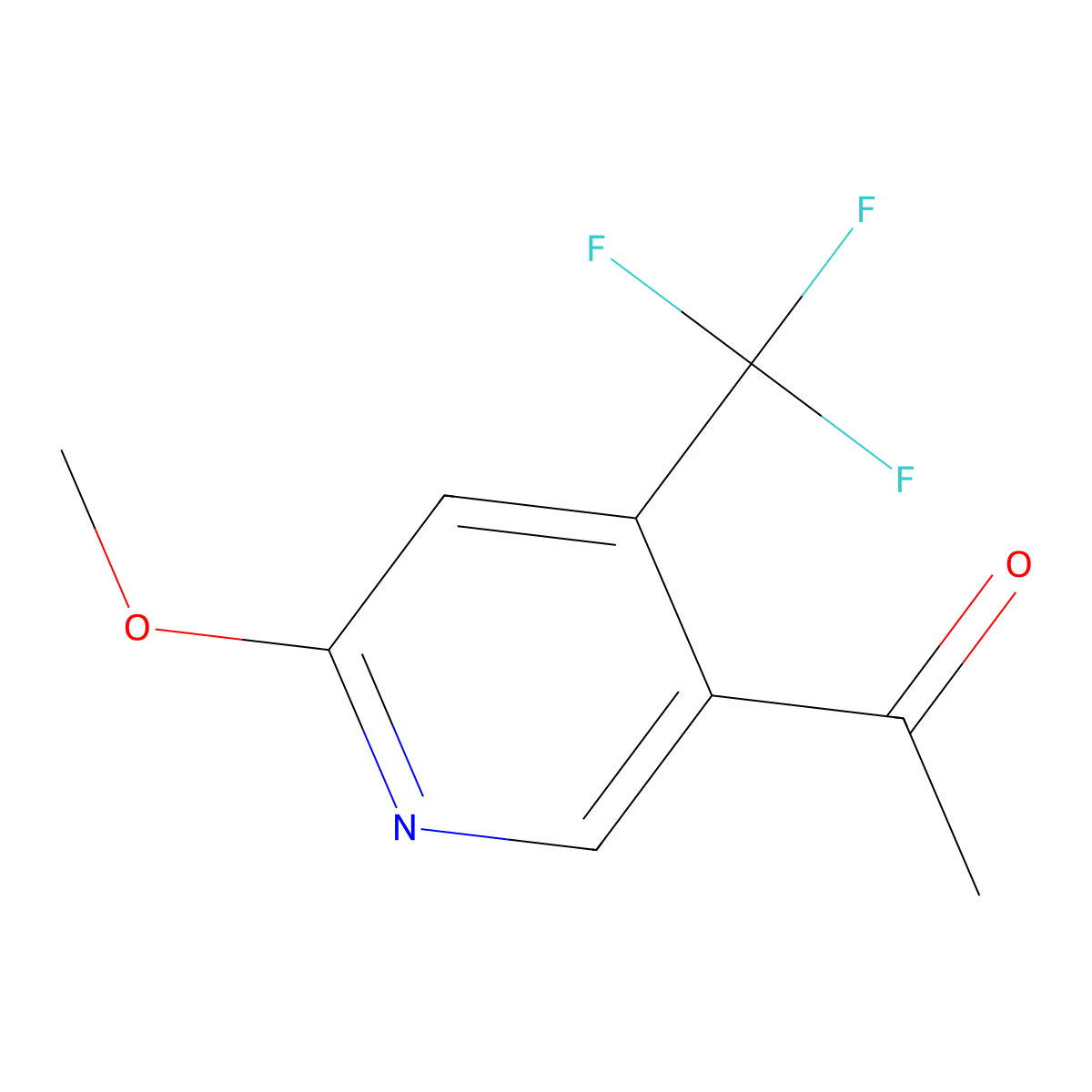 1-(6-Methoxy-4-(trifluoromethyl)pyridin-3-yl)ethanone molecular structure, CAS 1211534-06-3