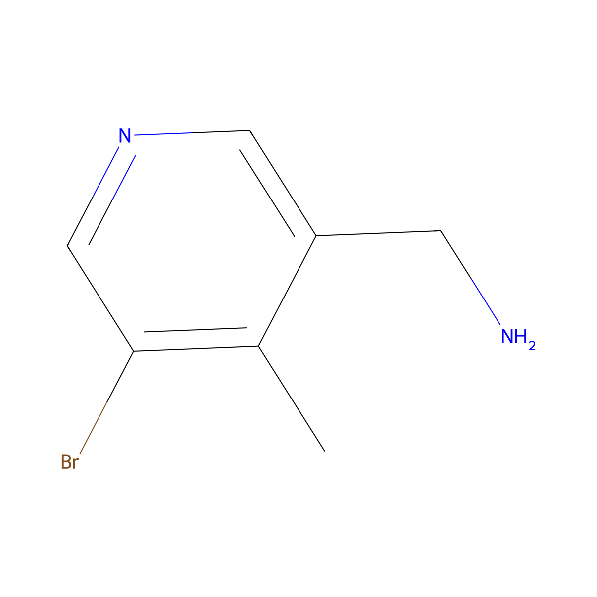 (5-Bromo-4-methylpyridin-3-yl)methanamine molecular structure, CAS 1211534-09-6
