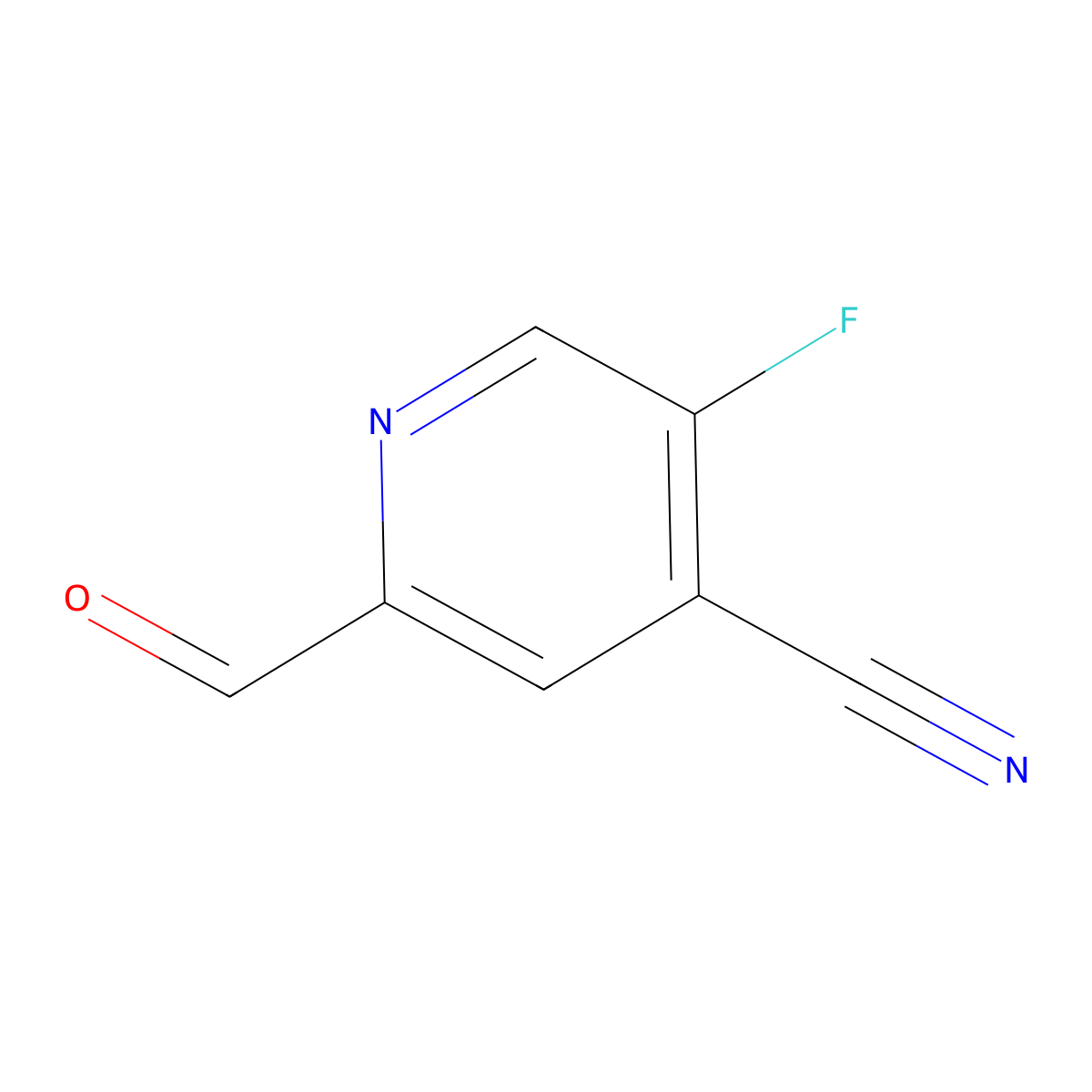 5-Fluoro-2-formylisonicotinonitrile molecular structure, CAS 1211534-12-1