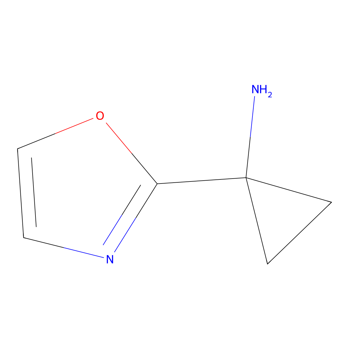 1-Oxazol-2-yl-cyclopropylamine molecular structure, CAS 1211534-19-8