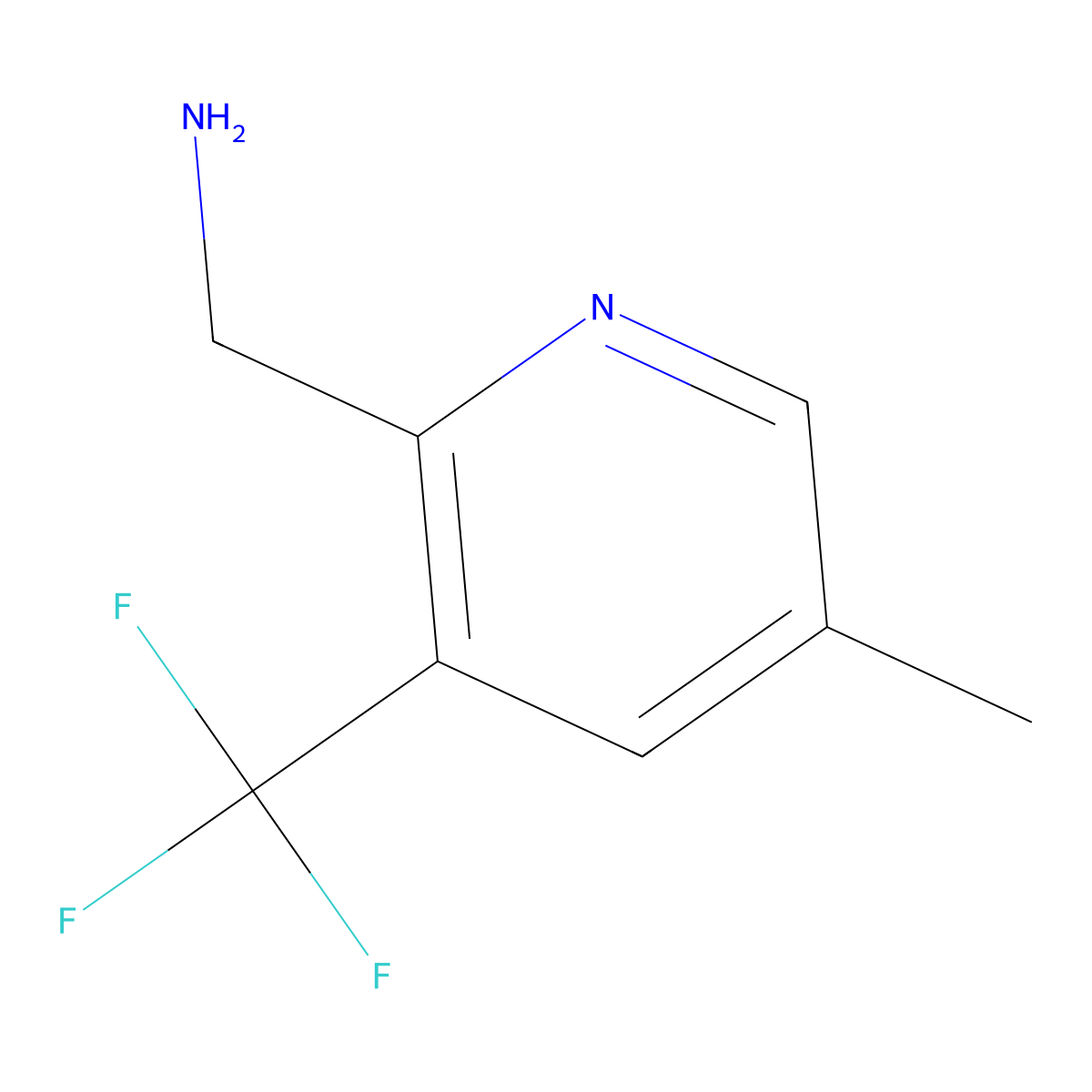 (5-Methyl-3-(trifluoromethyl)pyridin-2-yl)methanamine molecular structure, CAS 1211534-22-3