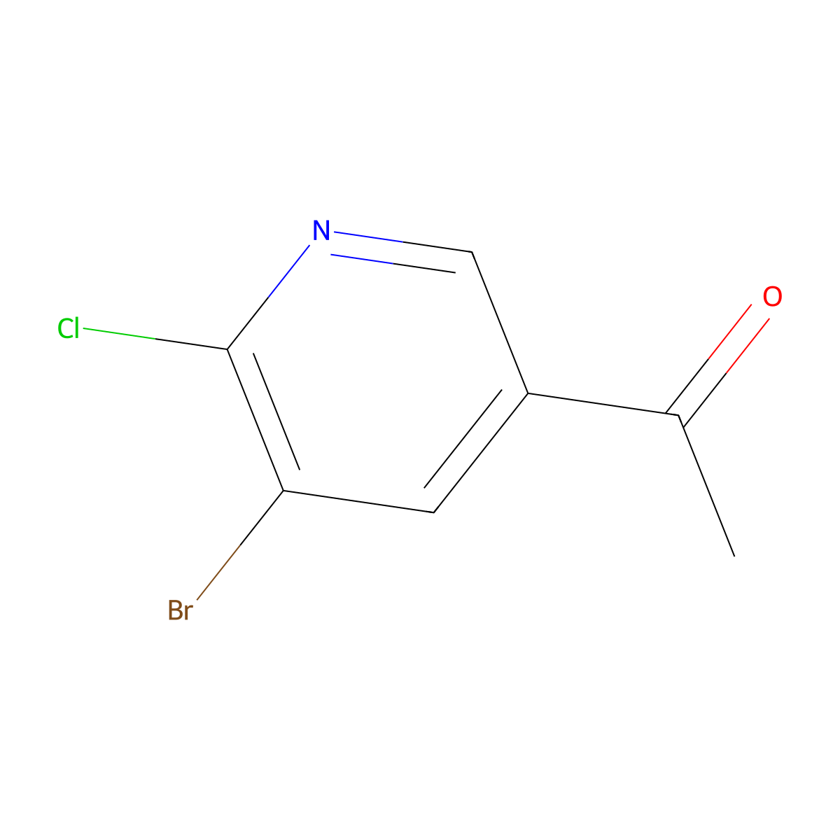 1-(5-Bromo-6-chloropyridin-3-yl)ethan-1-one molecular structure, CAS 1211534-26-7
