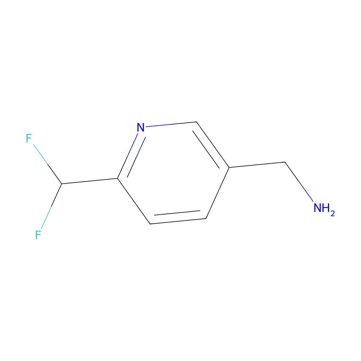 1-[6-(Difluoromethyl)pyridin-3-yl]methanamine molecular structure, CAS 1211534-72-3