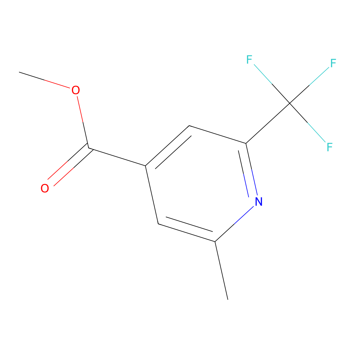 Methyl 2-methyl-6-(trifluoromethyl)isonicotinate molecular structure, CAS 1211535-08-8