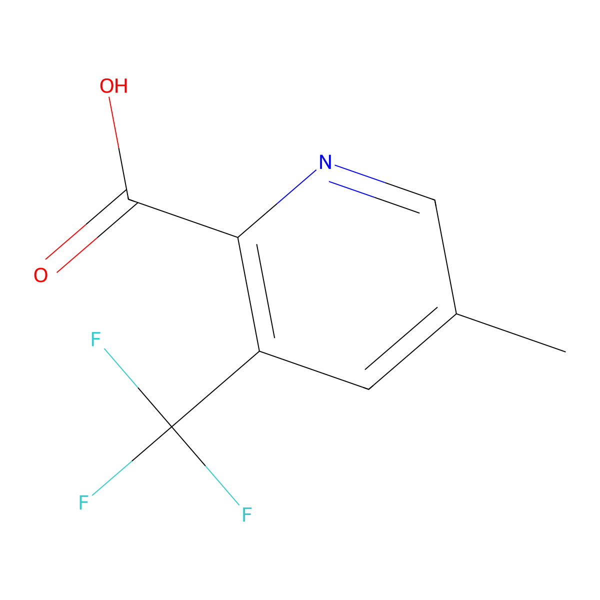 5-Methyl-3-(trifluoromethyl)picolinic acid molecular structure, CAS 1211535-31-7