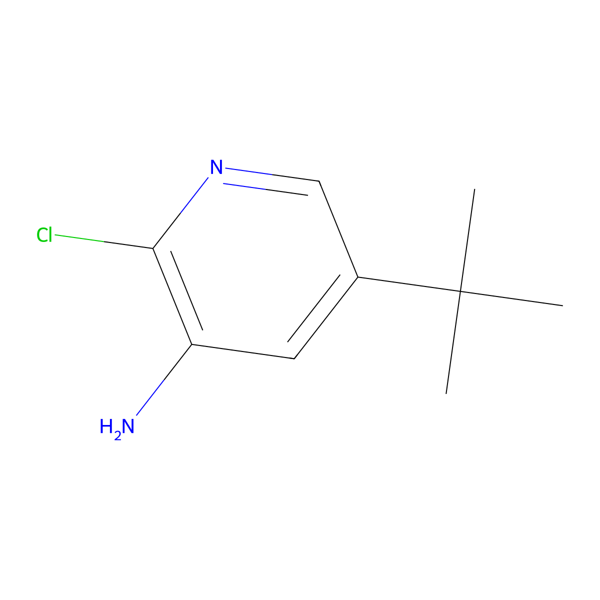 5-Tert-butyl-2-chloropyridin-3-amine molecular structure, CAS 1211535-38-4