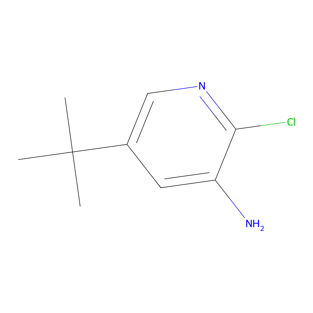 5-Tert-butyl-2-chloropyridin-3-amine molecular structure, CAS 1211535-38-4