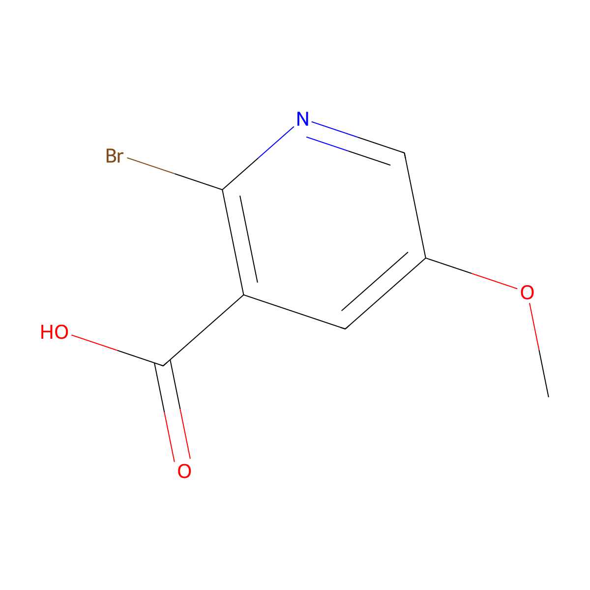 2-Bromo-5-methoxynicotinic acid molecular structure, CAS 1211535-45-3
