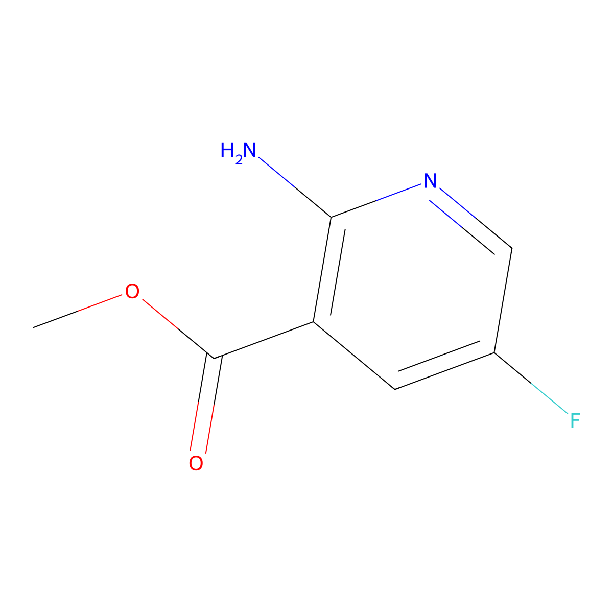 Methyl 2-amino-5-fluoronicotinate molecular structure, CAS 1211535-54-4