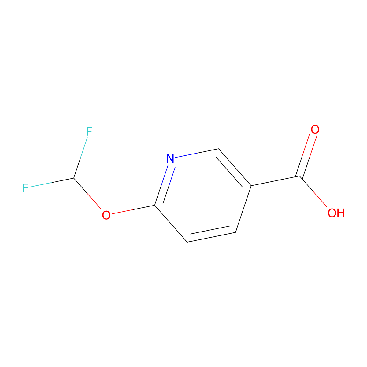 6-(Difluoromethoxy)pyridine-3-carboxylic acid molecular structure, CAS 1211535-62-4