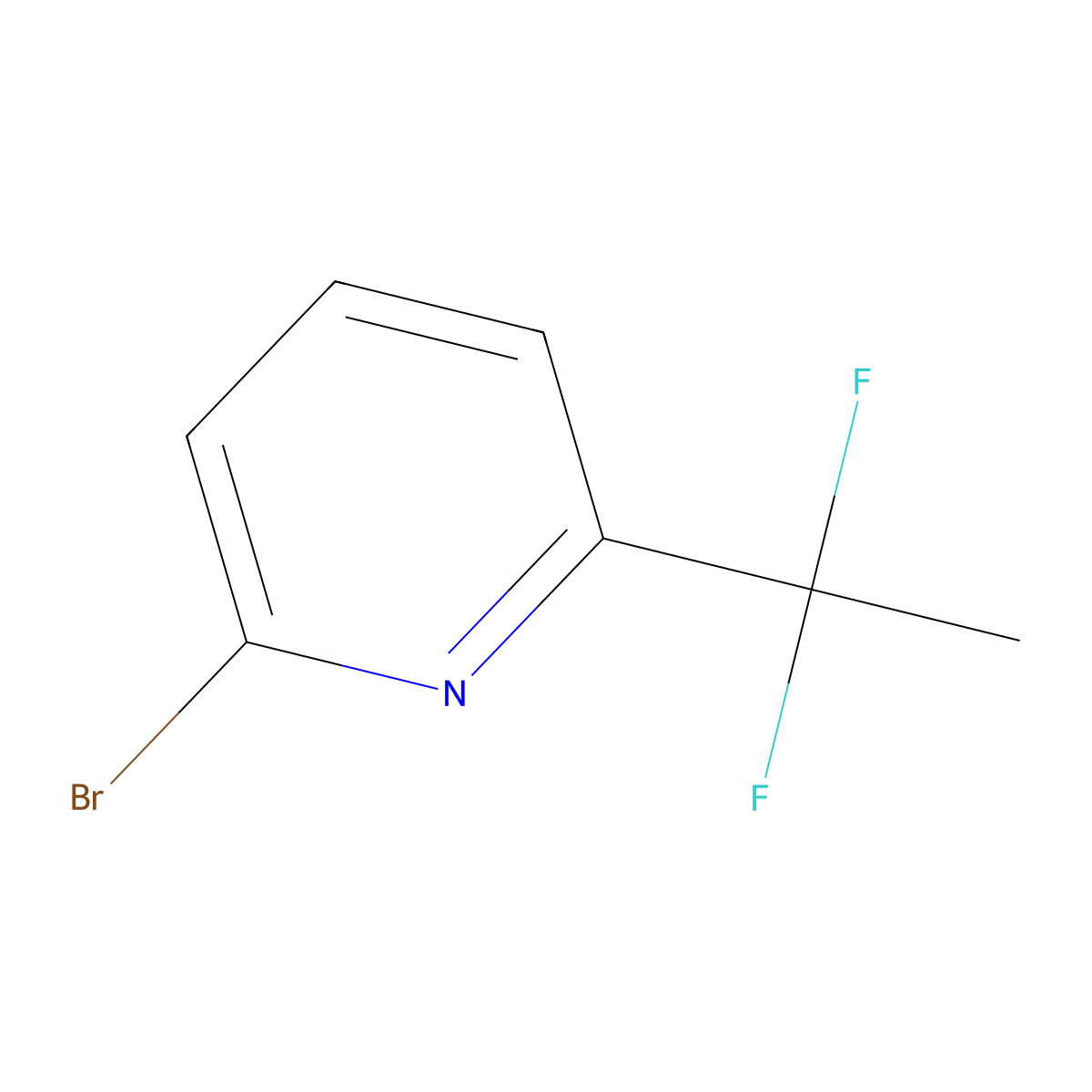 2-Bromo-6-(1,1-difluoroethyl)pyridine molecular structure, CAS 1211535-69-1