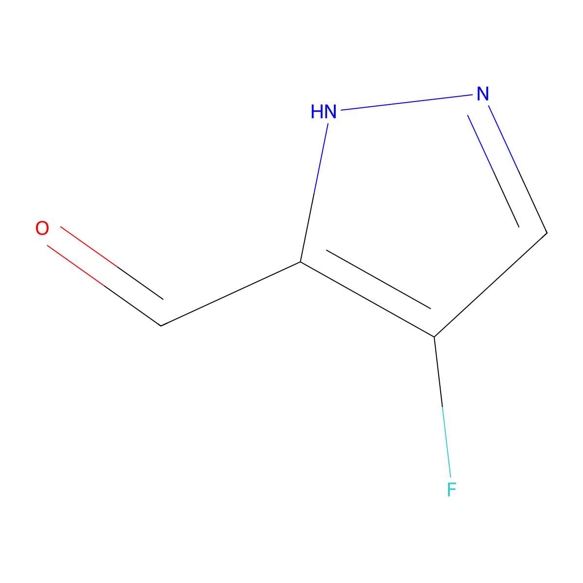 4-fluoro-1H-pyrazole-5-carbaldehyde molecular structure, CAS 1211535-78-2