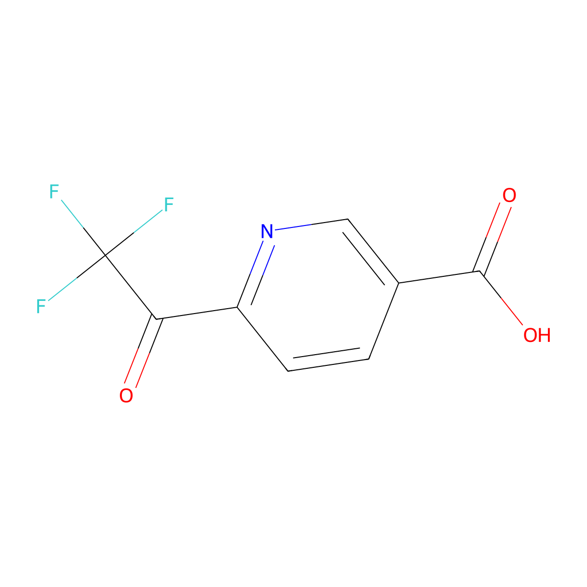 6-(2,2,2-Trifluoro-acetyl)-nicotinic acid molecular structure, CAS 1211535-98-6