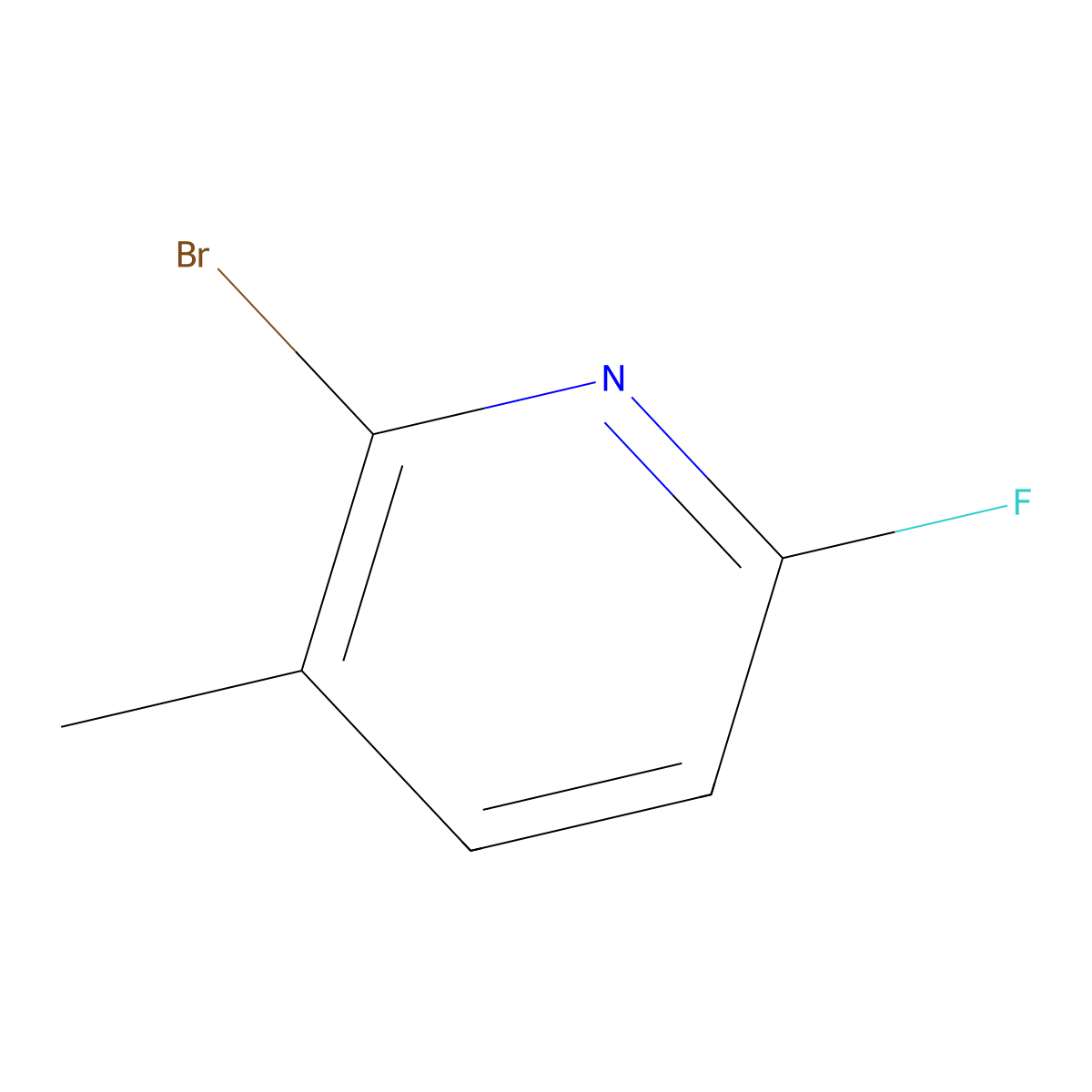 2-Bromo-6-fluoro-3-methylpyridine molecular structure, CAS 1211536-01-4