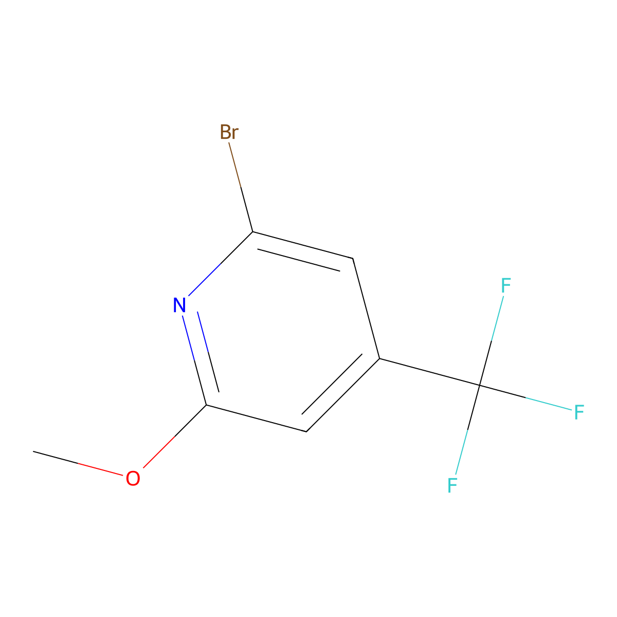 2-Bromo-6-methoxy-4-(trifluoromethyl)pyridine molecular structure, CAS 1211536-10-5