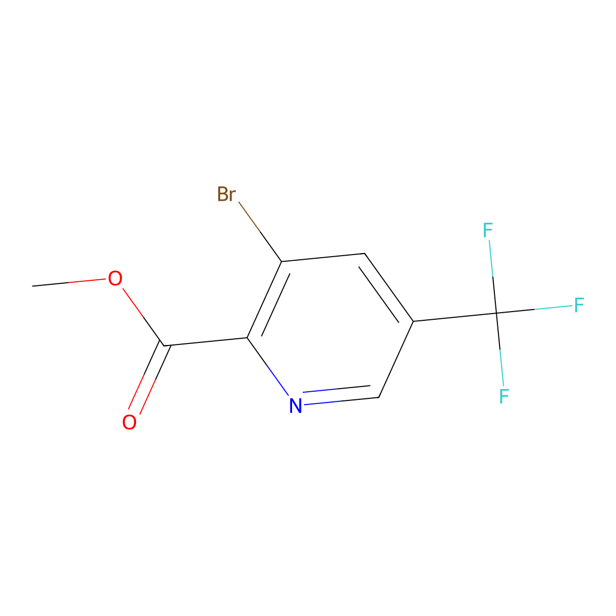 Methyl 3-bromo-5-(trifluoromethyl)picolinate molecular structure, CAS 1211536-14-9