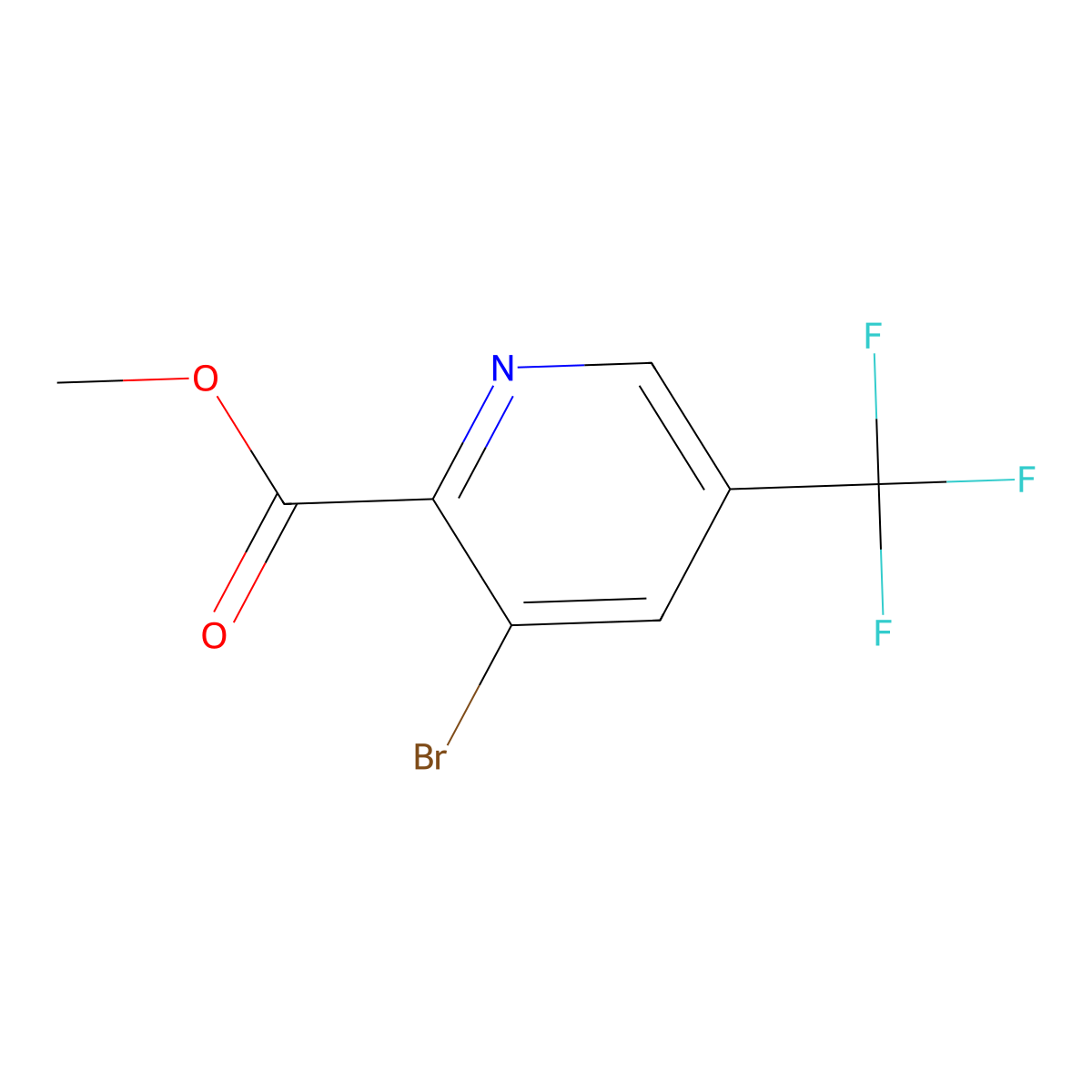 Methyl 3-bromo-5-(trifluoromethyl)picolinate molecular structure, CAS 1211536-14-9