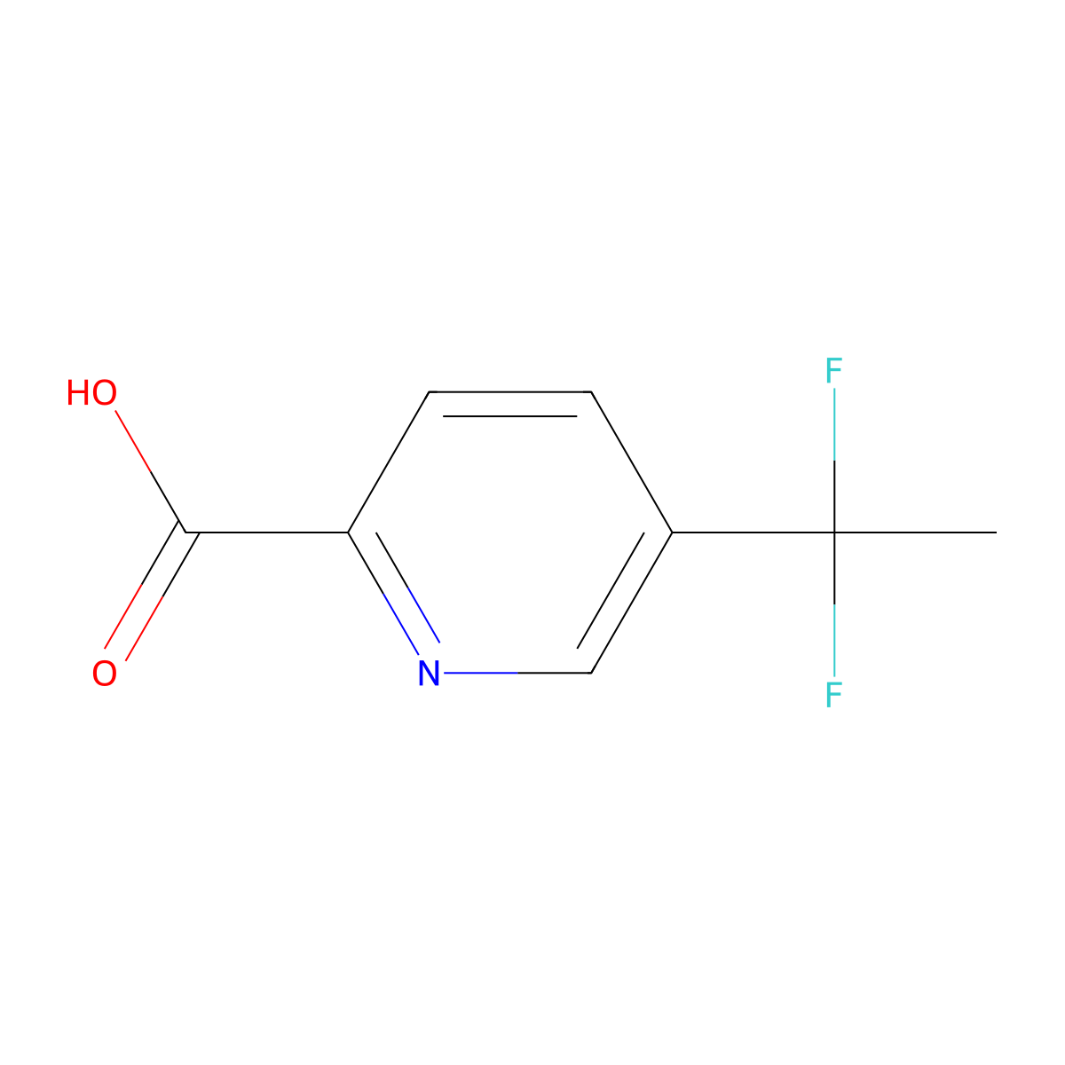 2-Pyridinecarboxylic acid, 5-(1,1-difluoroethyl)- molecular structure, CAS 1211536-22-9