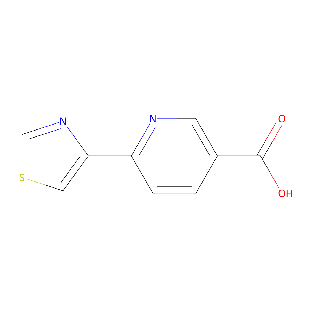 6-(Thiazol-4-yl)nicotinic acid molecular structure, CAS 1211536-28-5