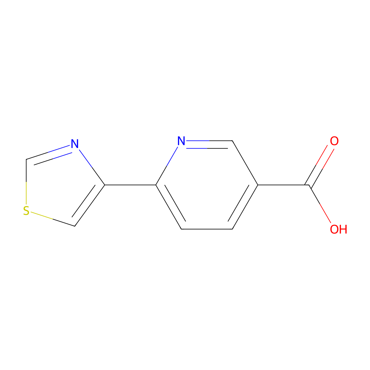 6-(Thiazol-4-yl)nicotinic acid molecular structure, CAS 1211536-28-5