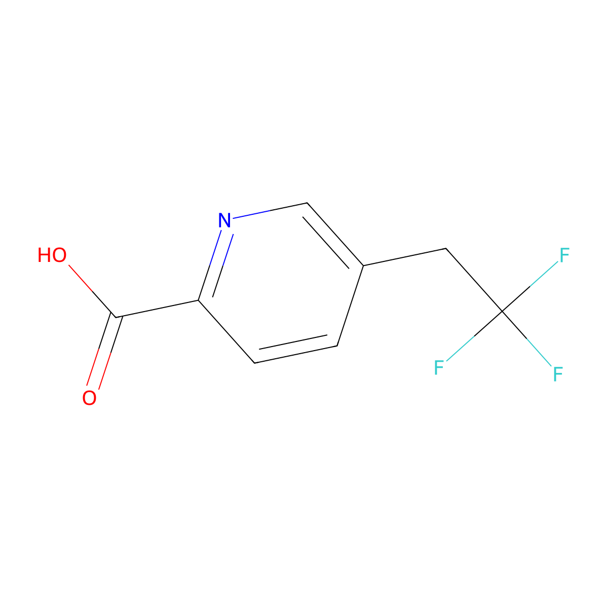 2-Pyridinecarboxylic acid, 5-(2,2,2-trifluoroethyl)- molecular structure, CAS 1211536-33-2