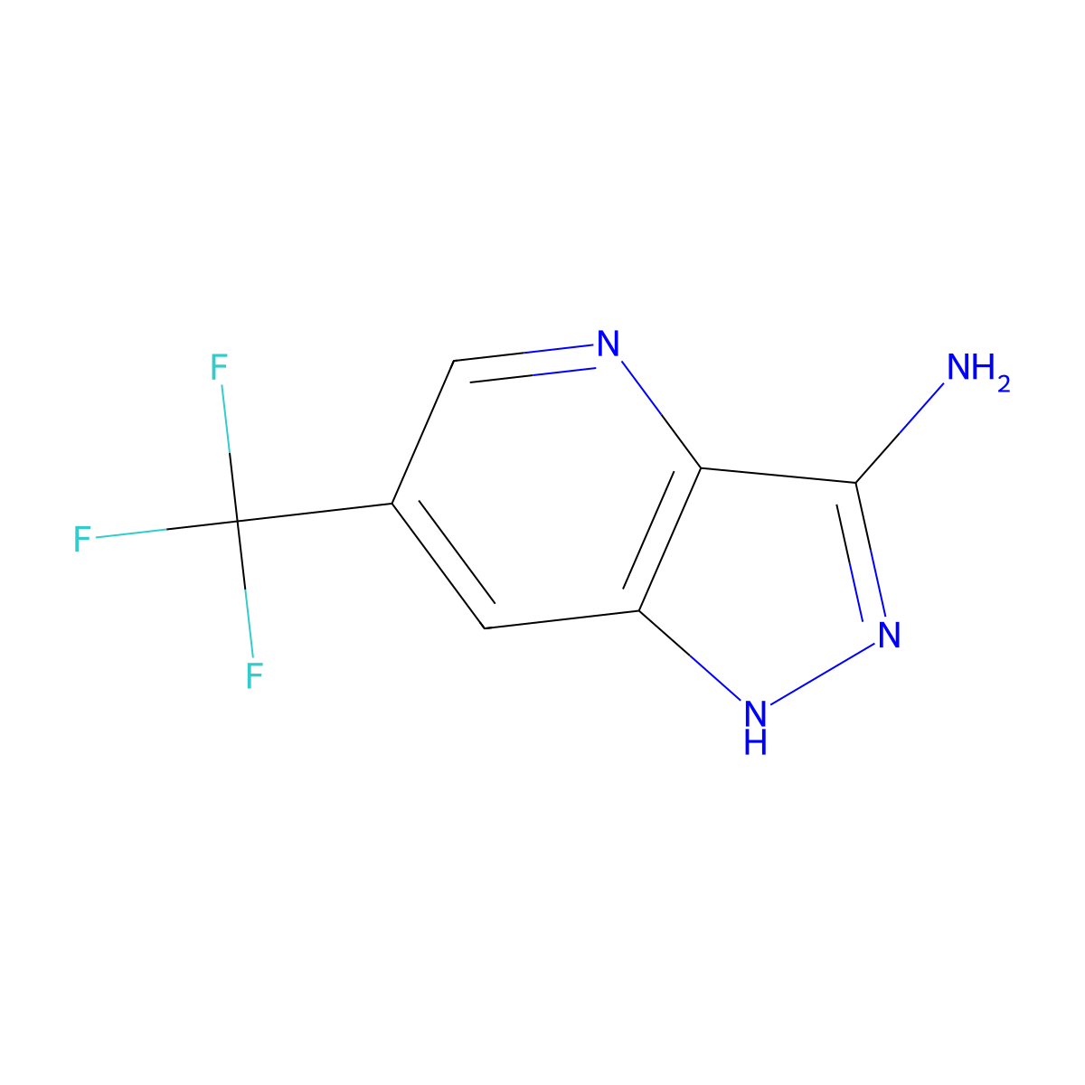 6-(trifluoromethyl)-1H-pyrazolo(4,3-b)pyridin-3-amine molecular structure, CAS 1211536-39-8