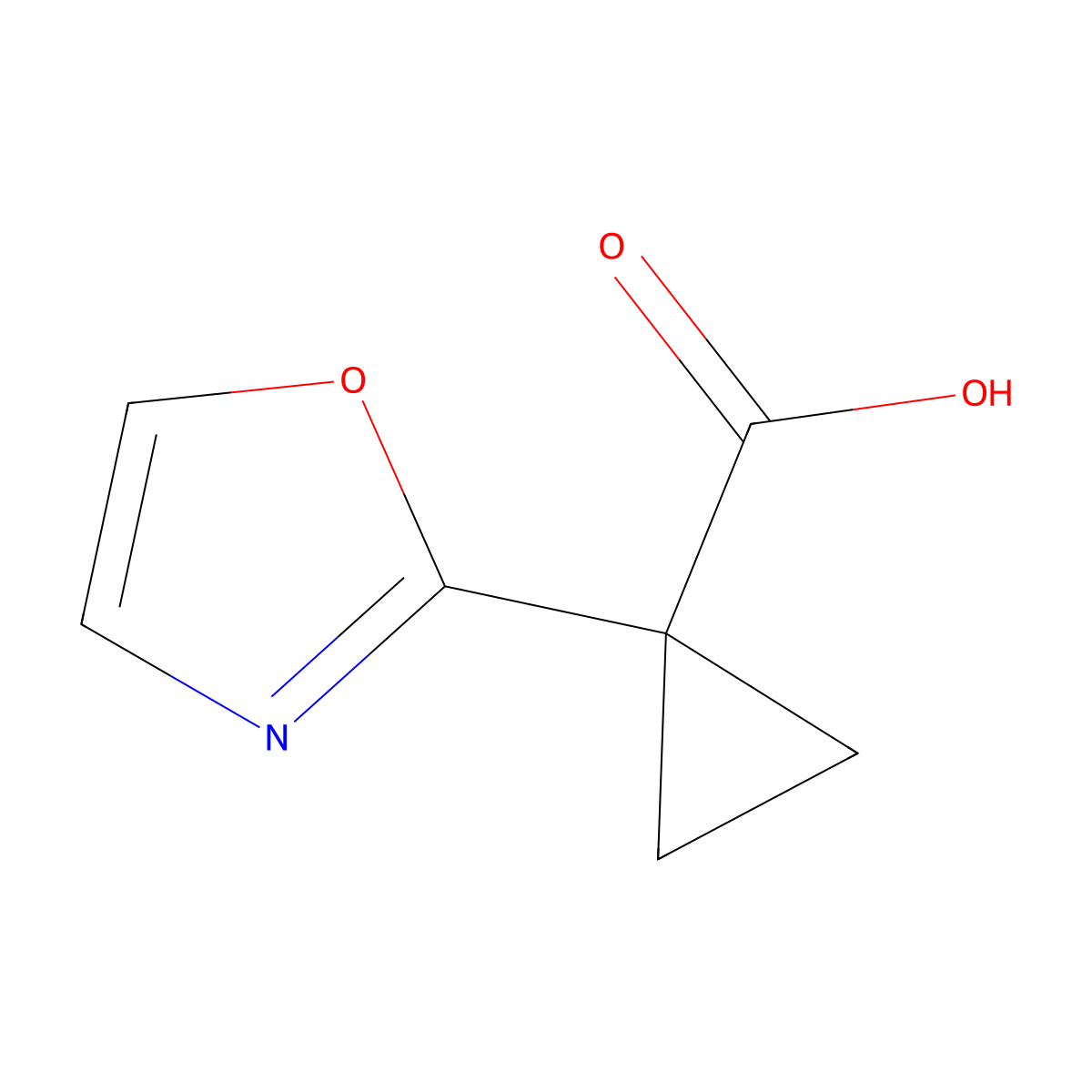 1-(1,3-Oxazol-2-yl)cyclopropane-1-carboxylic acid molecular structure, CAS 1211536-42-3
