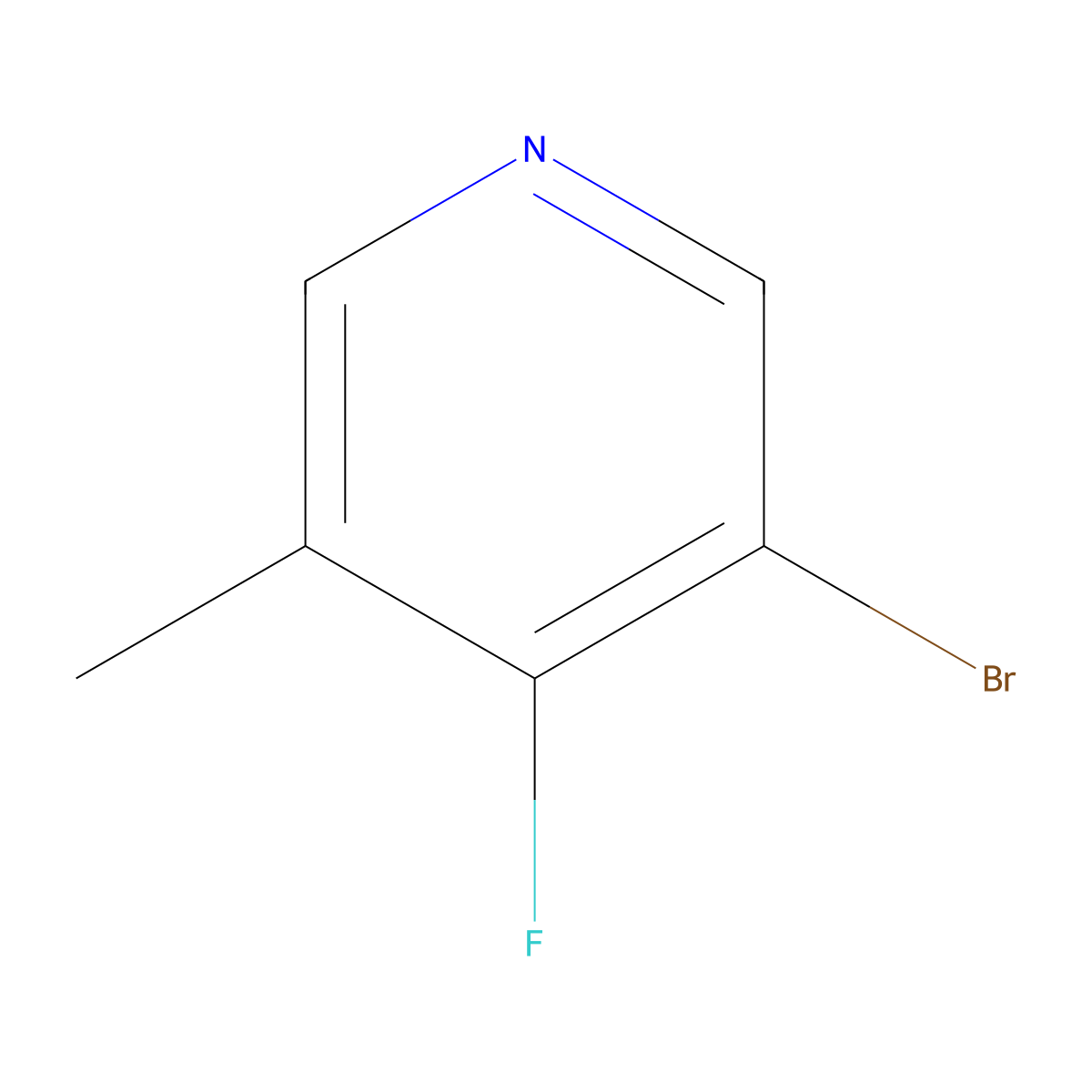 3-Bromo-4-fluoro-5-methylpyridine molecular structure, CAS 1211536-44-5