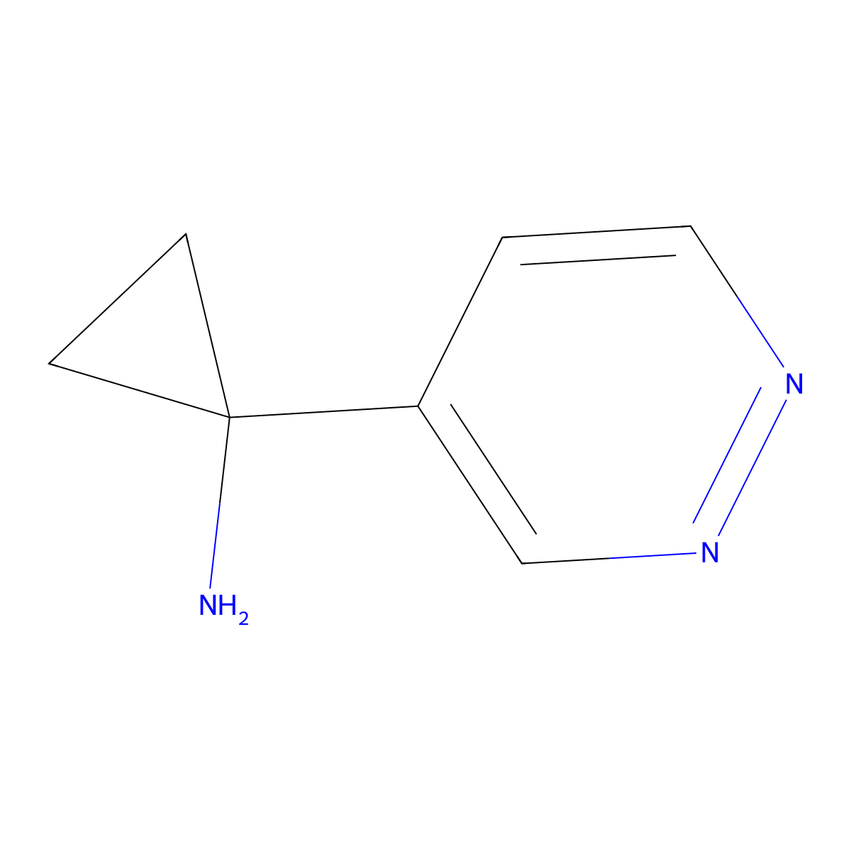 1-Pyridazin-4-yl-cyclopropylamine molecular structure, CAS 1211536-49-0