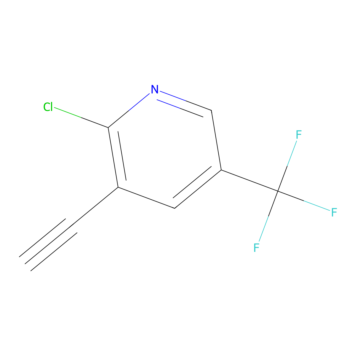 2-Chloro-3-ethynyl-5-(trifluoromethyl)pyridine molecular structure, CAS 1211536-59-2