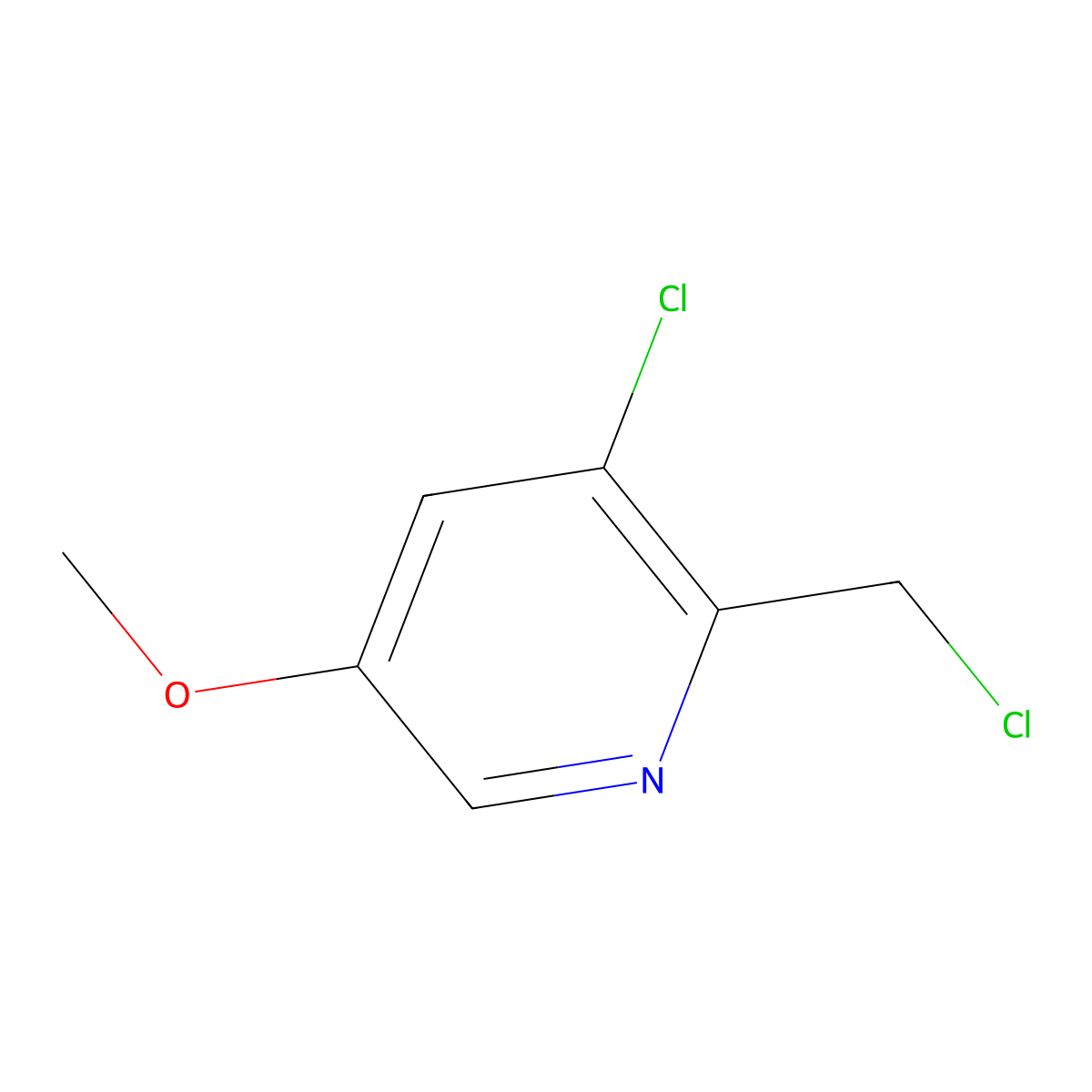 3-Chloro-2-(chloromethyl)-5-methoxypyridine molecular structure, CAS 1211536-65-0
