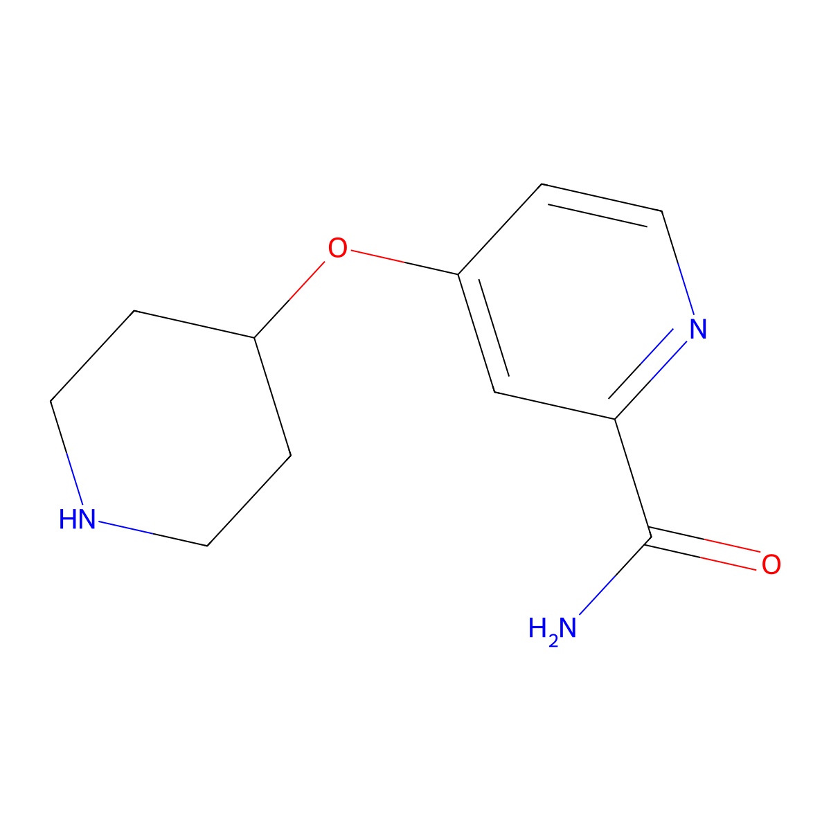 4-(Piperidin-4-yloxy)pyridine-2-carboxamide molecular structure, CAS 1211536-73-0