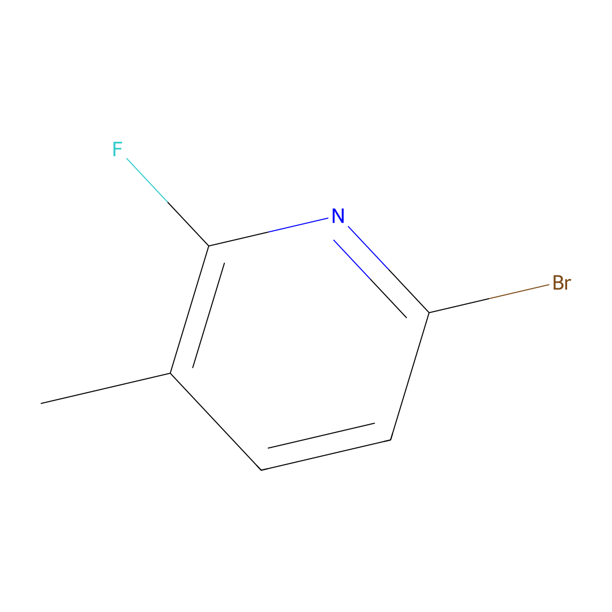 6-Bromo-2-fluoro-3-methylpyridine molecular structure, CAS 1211536-81-0