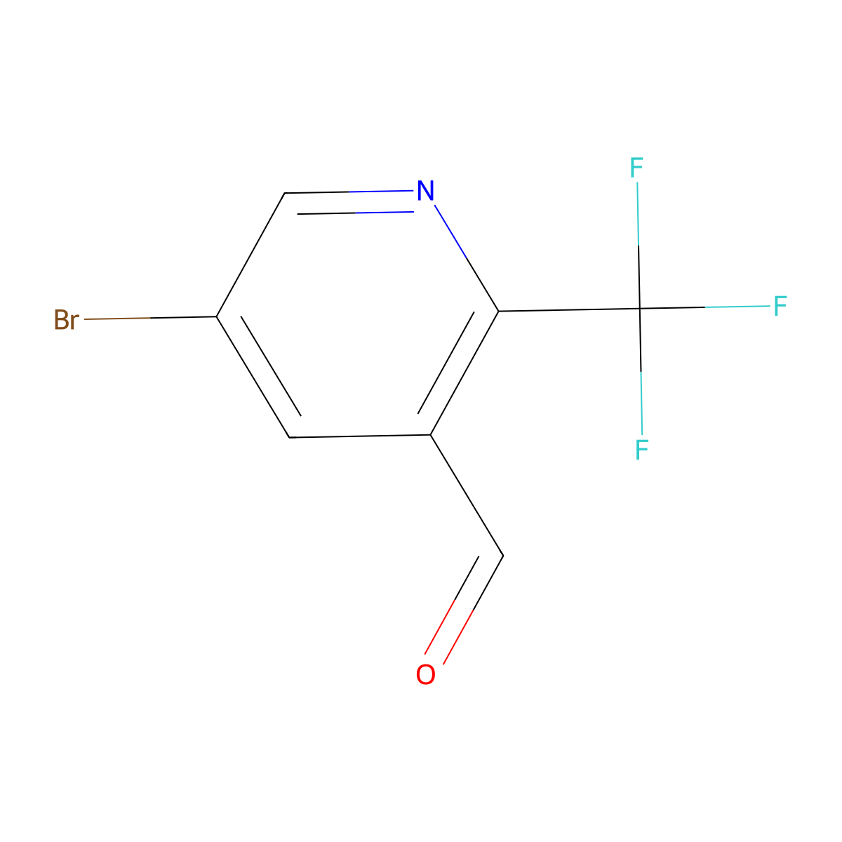 5-Bromo-2-(trifluoromethyl)nicotinaldehyde molecular structure, CAS 1211536-83-2