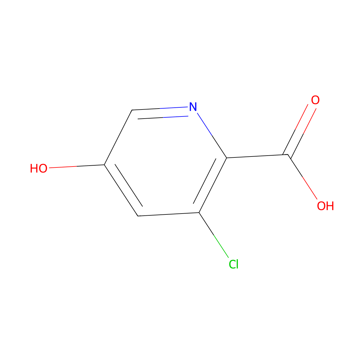 3-Chloro-5-hydroxypyridine-2-carboxylic acid molecular structure, CAS 1211536-84-3