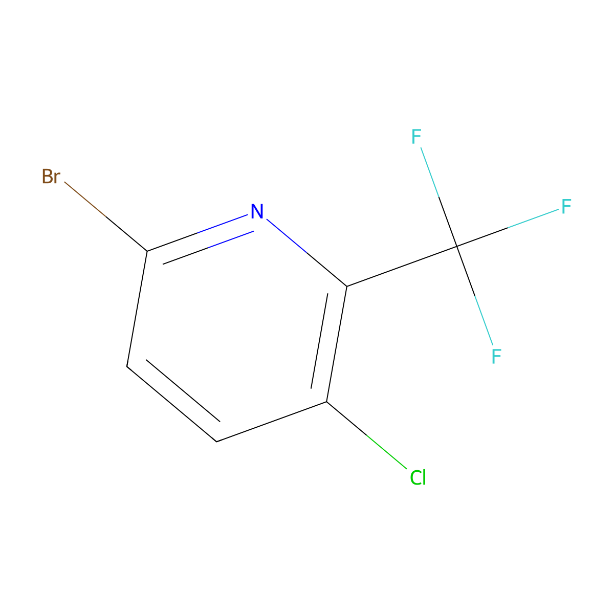 6-Bromo-3-chloro-2-(trifluoromethyl)pyridine molecular structure, CAS 1211536-90-1