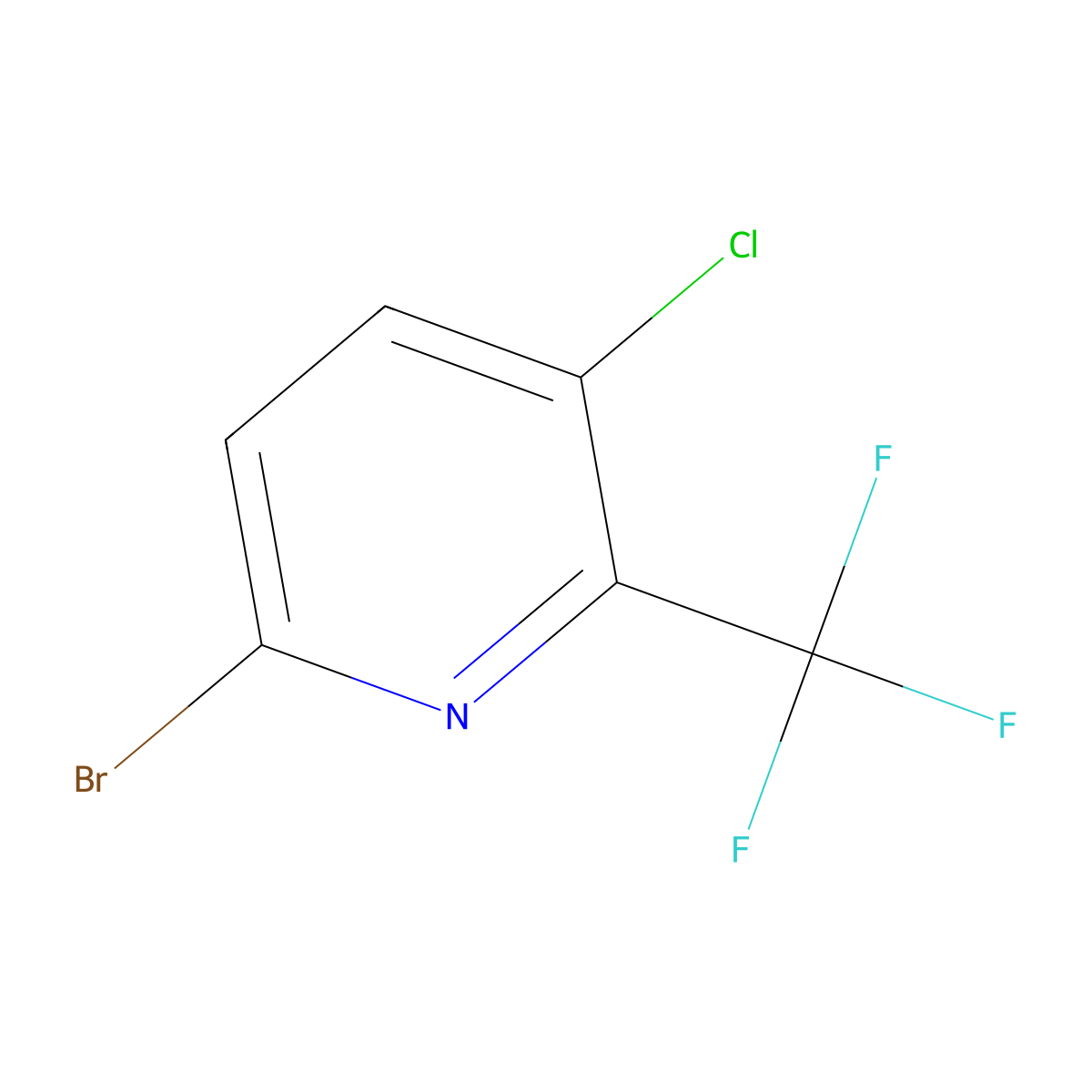 6-Bromo-3-chloro-2-(trifluoromethyl)pyridine molecular structure, CAS 1211536-90-1