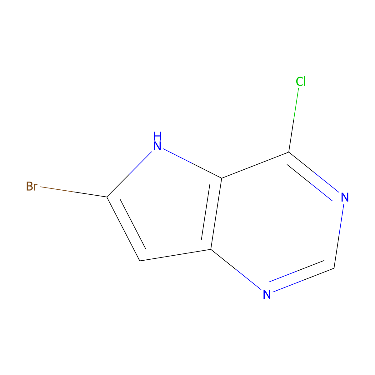 6-Bromo-4-chloro-5H-pyrrolo[3,2-d]pyrimidine molecular structure, CAS 1211536-93-4