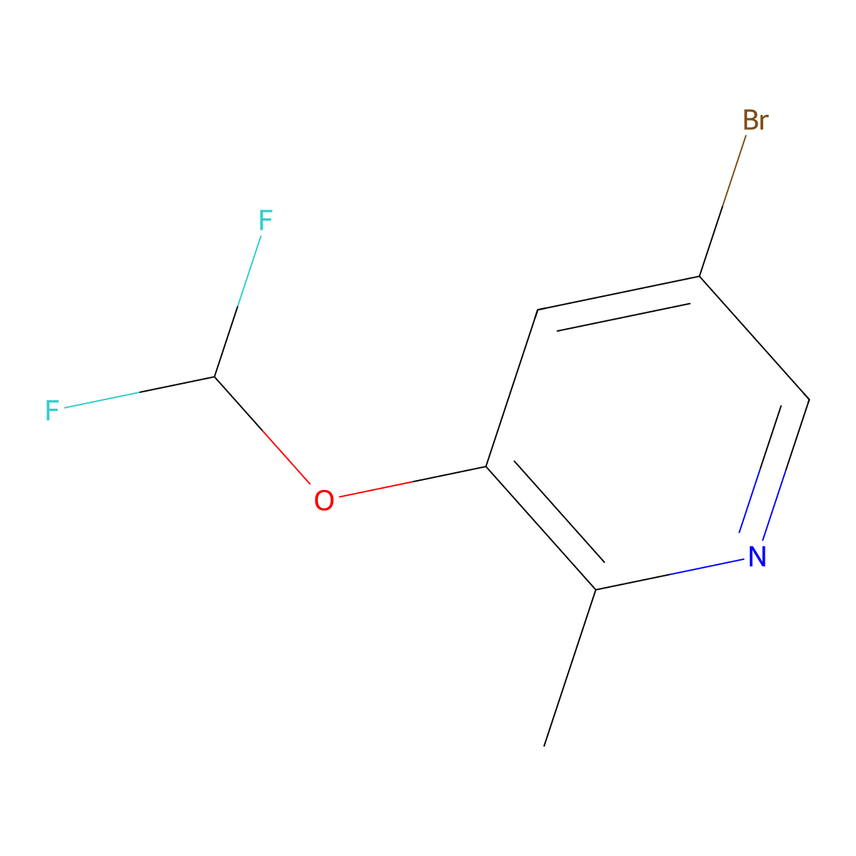 5-Bromo-3-(difluoromethoxy)-2-methylpyridine molecular structure, CAS 1211536-99-0