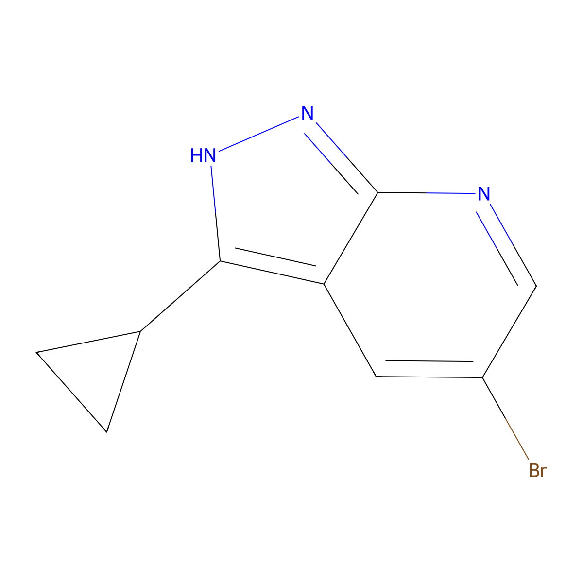 5-Bromo-3-cyclopropyl-1H-pyrazolo[3,4-b]pyridine molecular structure, CAS 1211537-03-9